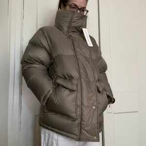 OAK + FORT Taupe Down Puffer Jacket